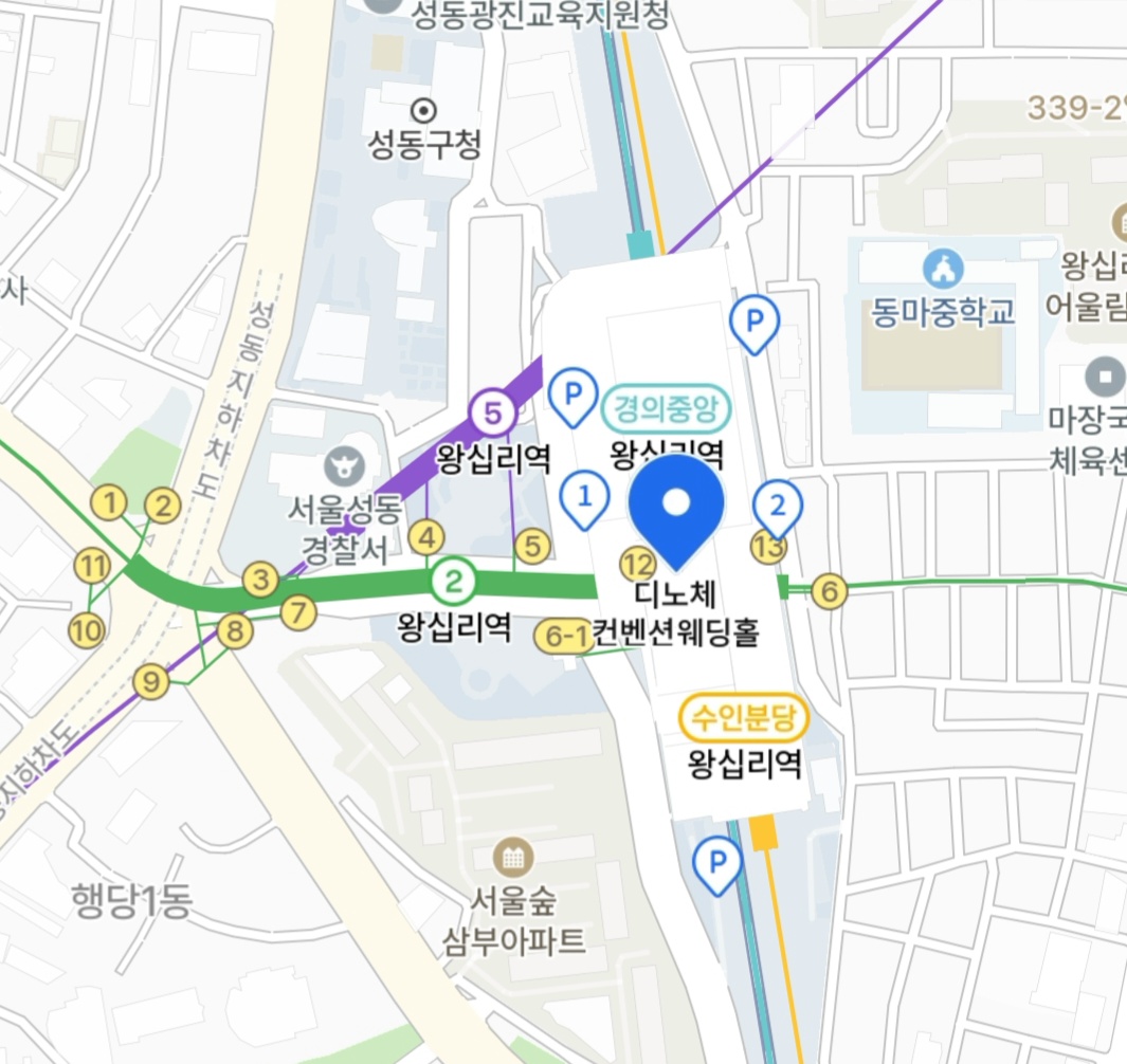 디노체컨벤션웨딩홀 약도